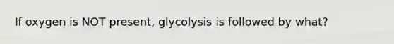 If oxygen is NOT present, glycolysis is followed by what?