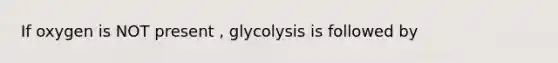 If oxygen is NOT present , glycolysis is followed by