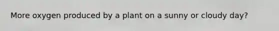 More oxygen produced by a plant on a sunny or cloudy day?