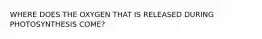 WHERE DOES THE OXYGEN THAT IS RELEASED DURING PHOTOSYNTHESIS COME?