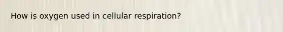 How is oxygen used in cellular respiration?