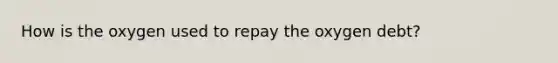 How is the oxygen used to repay the oxygen debt?