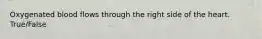 Oxygenated blood flows through the right side of the heart. True/False