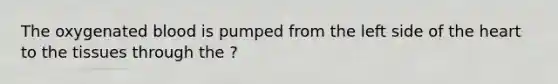 The oxygenated blood is pumped from the left side of the heart to the tissues through the ?