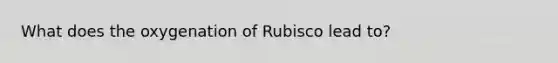 What does the oxygenation of Rubisco lead to?