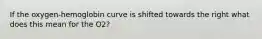 If the oxygen-hemoglobin curve is shifted towards the right what does this mean for the O2?