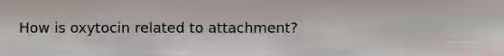 How is oxytocin related to attachment?