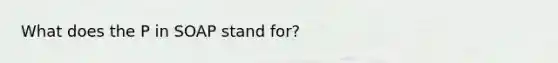 What does the P in SOAP stand for?