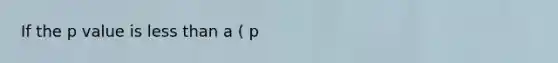 If the p value is less than a ( p<a) in a two tailed test