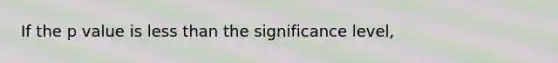 If the p value is less than the significance level,