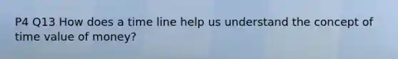 P4 Q13 How does a time line help us understand the concept of time value of money?