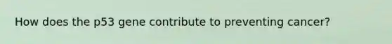 How does the p53 gene contribute to preventing cancer?