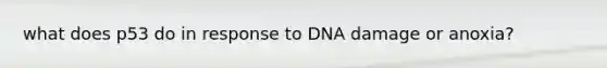 what does p53 do in response to DNA damage or anoxia?