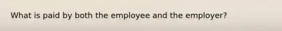 What is paid by both the employee and the employer?