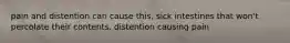 pain and distention can cause this, sick intestines that won't percolate their contents. distention causing pain