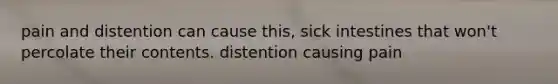 pain and distention can cause this, sick intestines that won't percolate their contents. distention causing pain