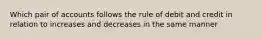 Which pair of accounts follows the rule of debit and credit in relation to increases and decreases in the same manner