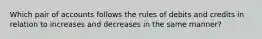 Which pair of accounts follows the rules of debits and credits in relation to increases and decreases in the same manner?