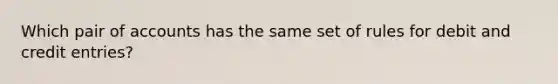 Which pair of accounts has the same set of rules for debit and credit entries?