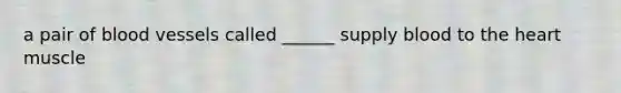 a pair of blood vessels called ______ supply blood to the heart muscle
