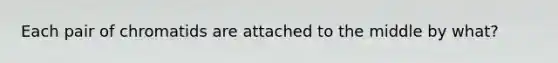 Each pair of chromatids are attached to the middle by what?