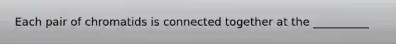 Each pair of chromatids is connected together at the __________