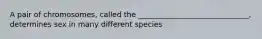 A pair of chromosomes, called the ______________________________, determines sex in many different species
