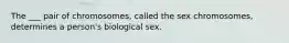 The ___ pair of chromosomes, called the sex chromosomes, determines a person's biological sex.