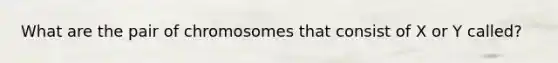 What are the pair of chromosomes that consist of X or Y called?