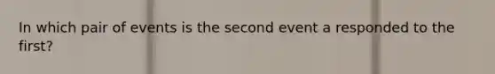 In which pair of events is the second event a responded to the first?