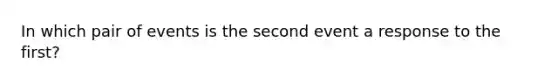 In which pair of events is the second event a response to the first?