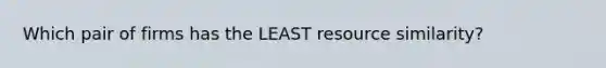 Which pair of firms has the LEAST resource similarity?