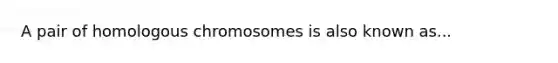 A pair of homologous chromosomes is also known as...