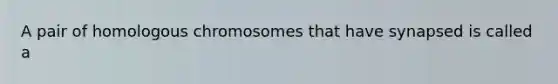 A pair of homologous chromosomes that have synapsed is called a