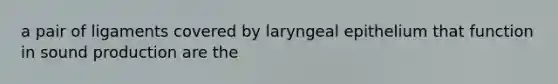 a pair of ligaments covered by laryngeal epithelium that function in sound production are the