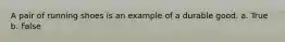 A pair of running shoes is an example of a durable good. a. True b. False
