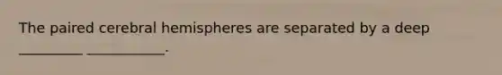 The paired cerebral hemispheres are separated by a deep _________ ___________.