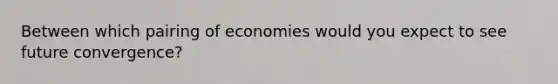 Between which pairing of economies would you expect to see future convergence?