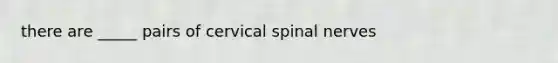 there are _____ pairs of cervical <a href='https://www.questionai.com/knowledge/kyBL1dWgAx-spinal-nerves' class='anchor-knowledge'>spinal nerves</a>