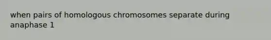 when pairs of homologous chromosomes separate during anaphase 1