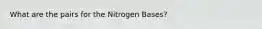 What are the pairs for the Nitrogen Bases?