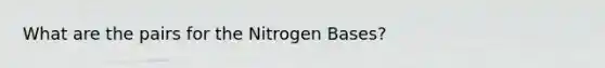 What are the pairs for the Nitrogen Bases?