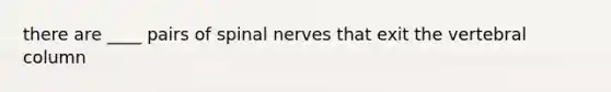 there are ____ pairs of spinal nerves that exit the vertebral column