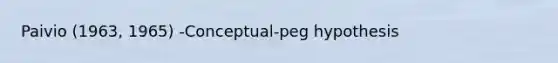 Paivio (1963, 1965) -Conceptual-peg hypothesis