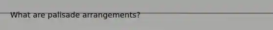 What are palisade arrangements?