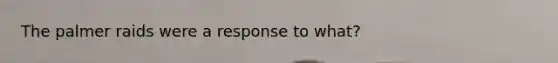 The palmer raids were a response to what?