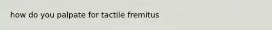 how do you palpate for tactile fremitus