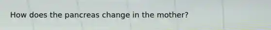 How does the pancreas change in the mother?