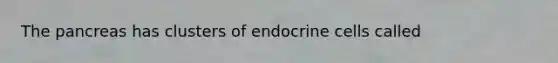 The pancreas has clusters of endocrine cells called