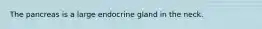 The pancreas is a large endocrine gland in the neck.
